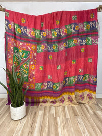Queen Vintage Cotton Kantha Quilt