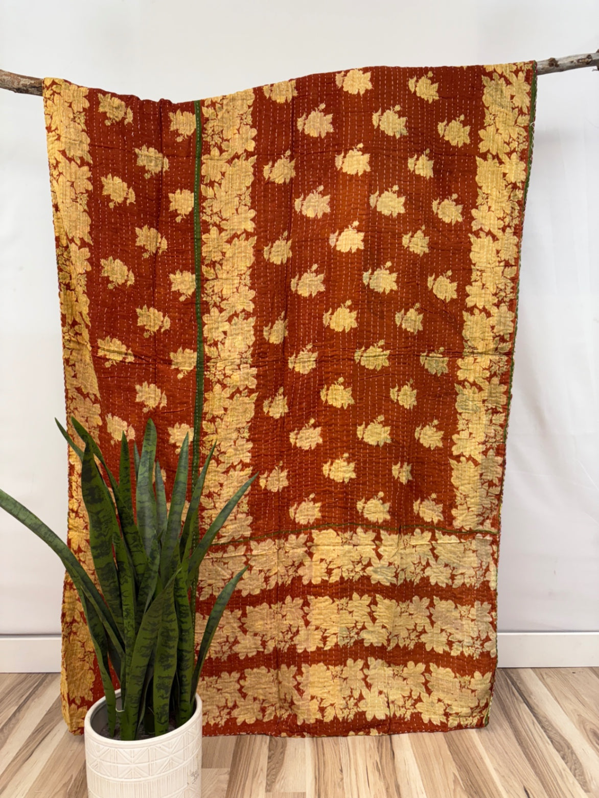 Patchwork Vintage Cotton Kantha Quilt - Twin