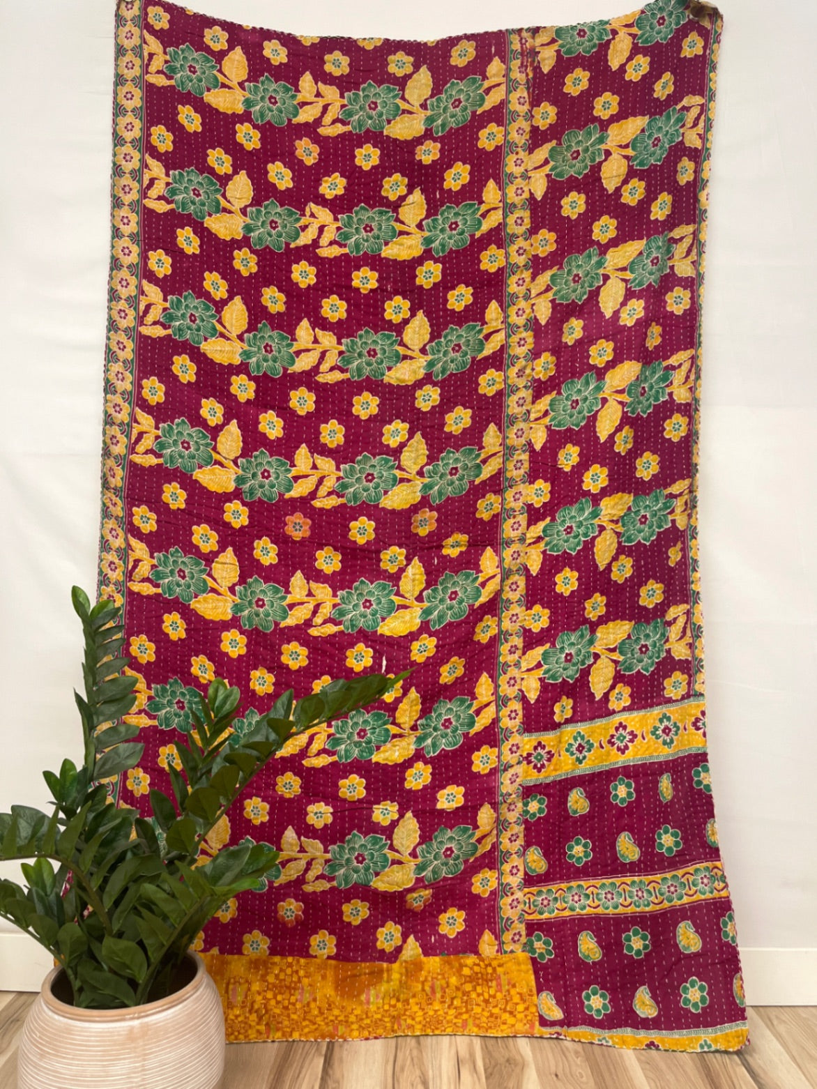 Vintage Cotton Kantha Quilt