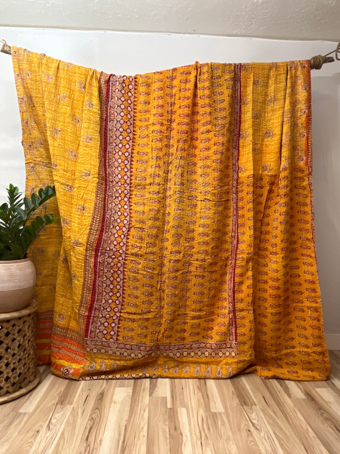 King Vintage Cotton Kantha Quilt