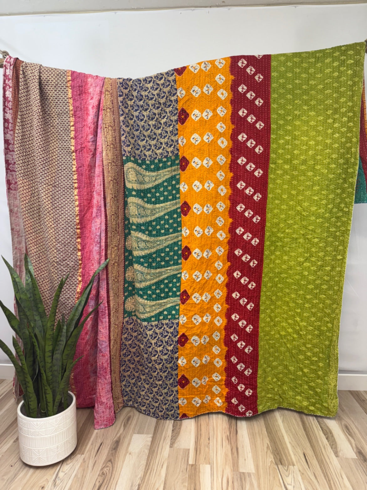 King Vintage Cotton Kantha Quilt