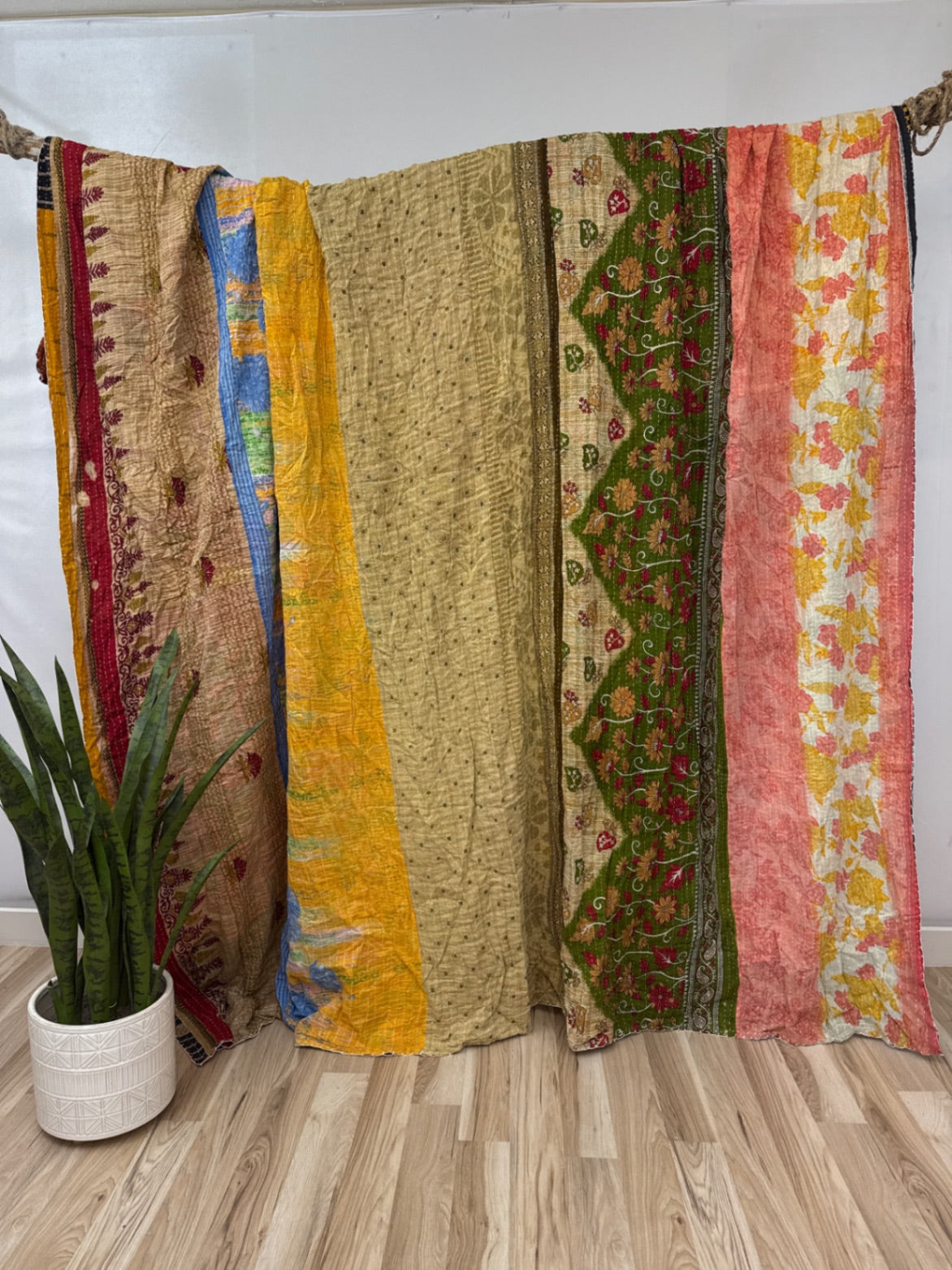 King Vintage Cotton Kantha Quilt