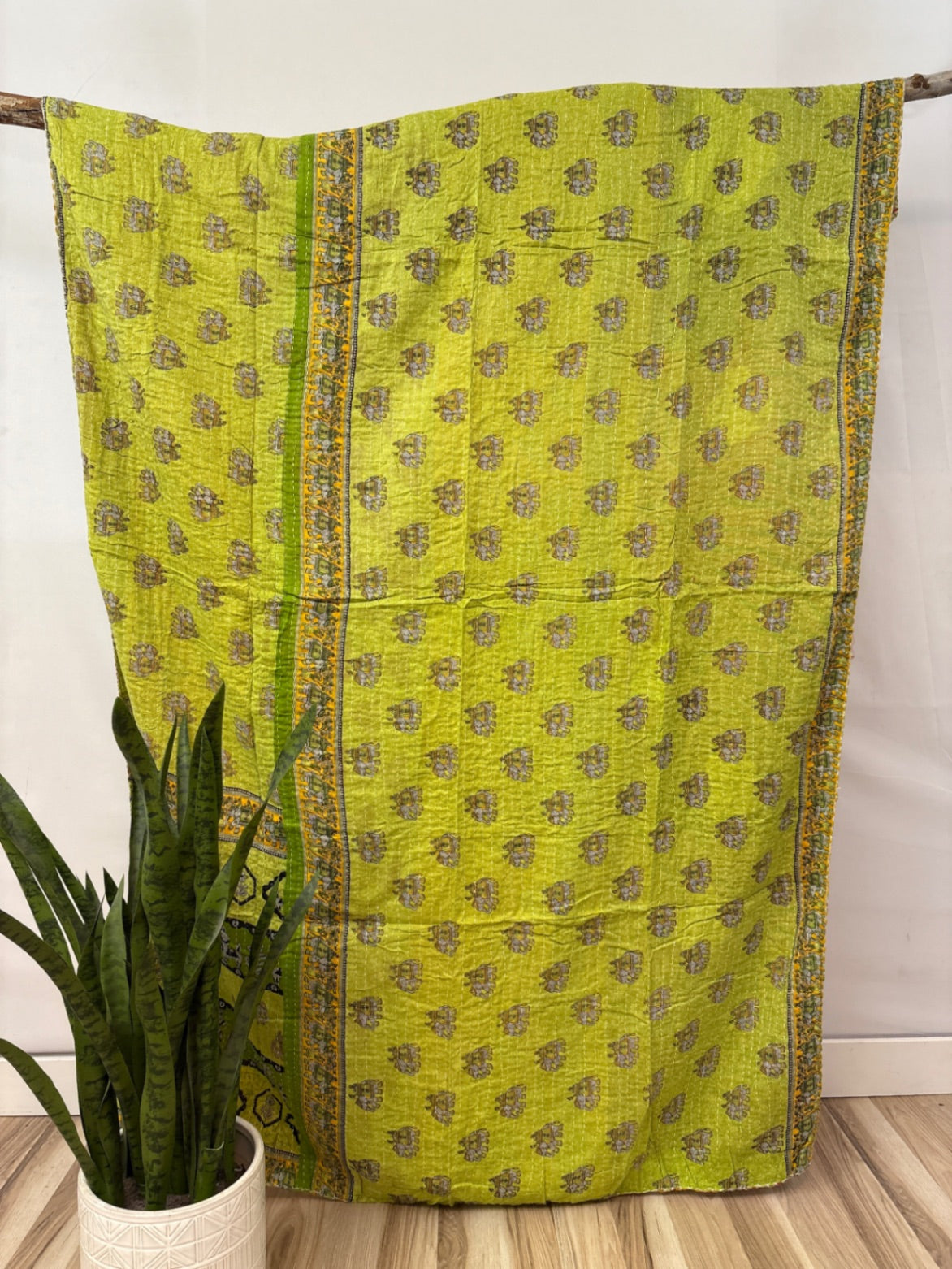 Twin Vintage Cotton Kantha Quilt
