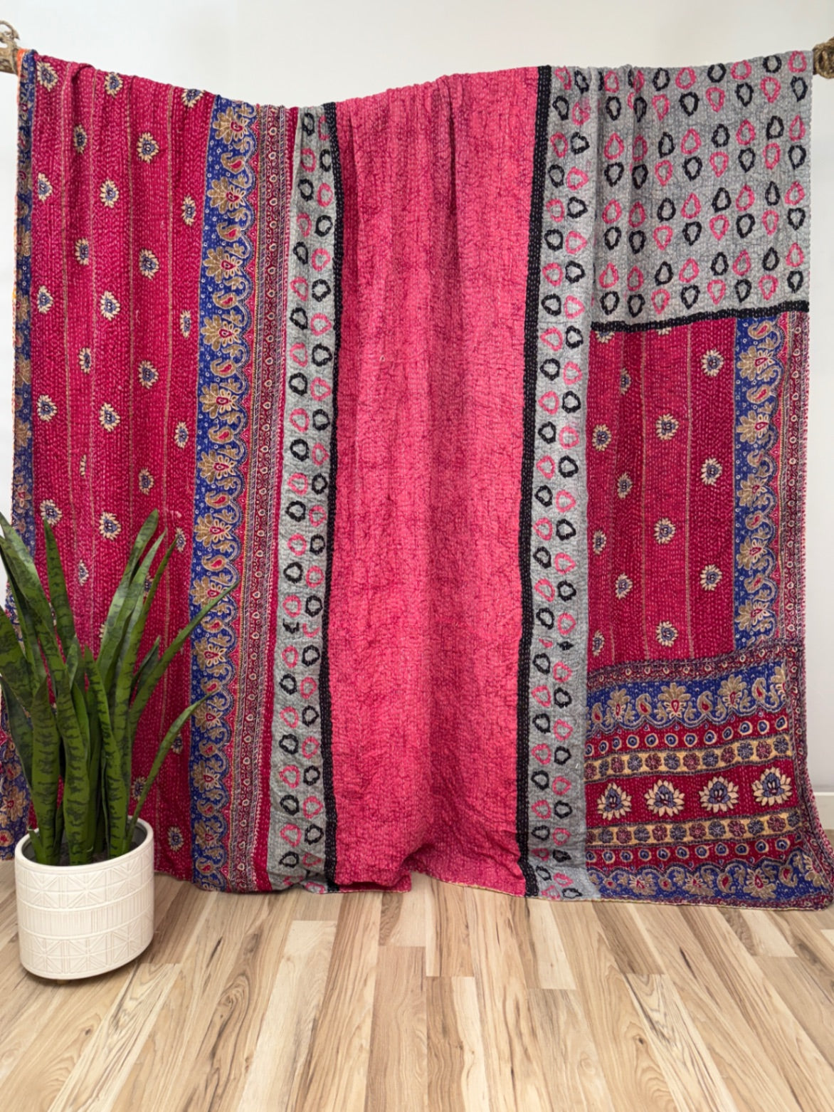 King Vintage Cotton Kantha Quilt