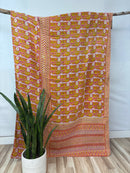 Vintage Cotton Kantha Quilt - Twin