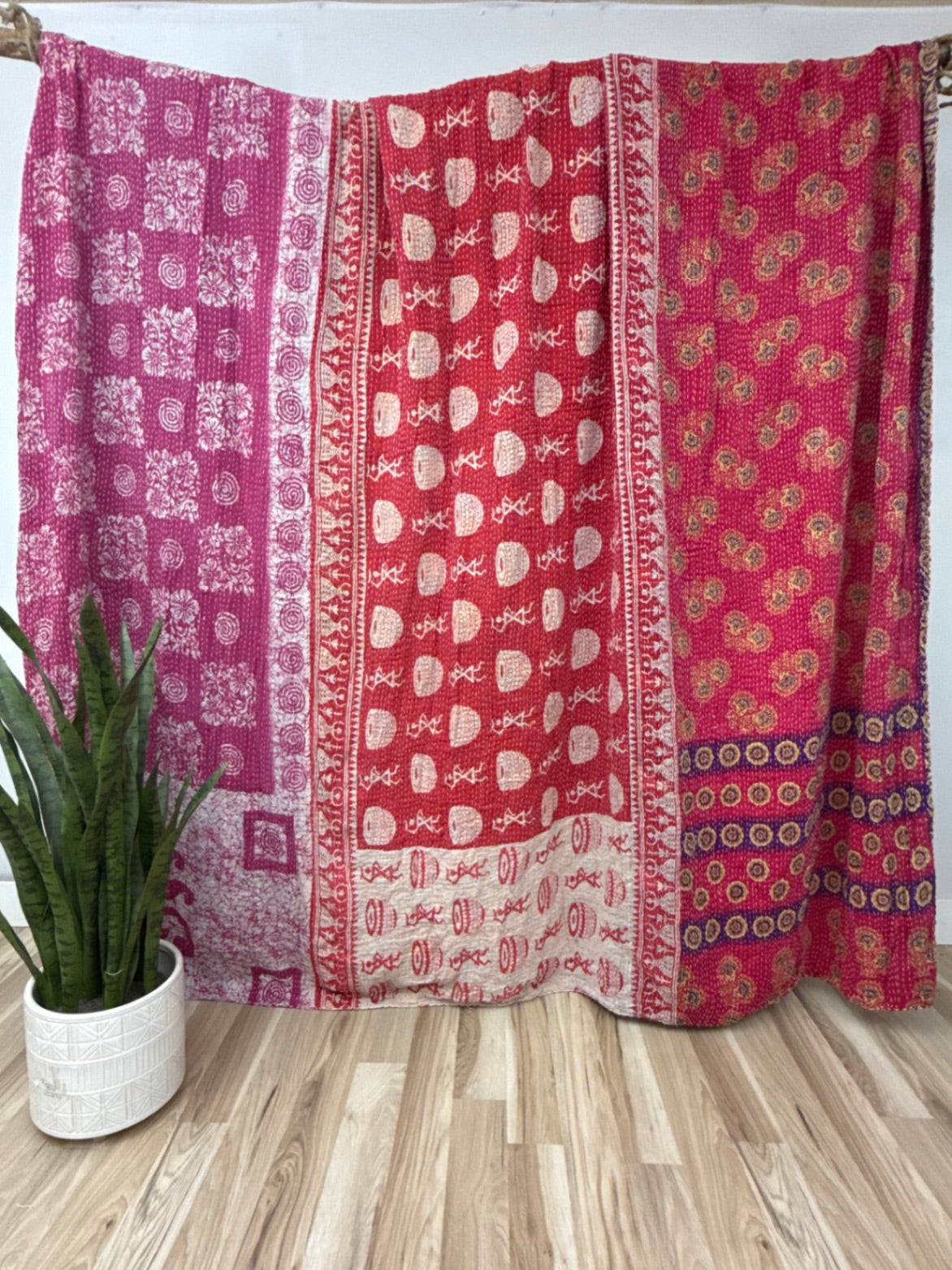 Patchwork Cotton Kantha Quilt King