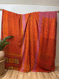 King Vintage Cotton Kantha Quilt