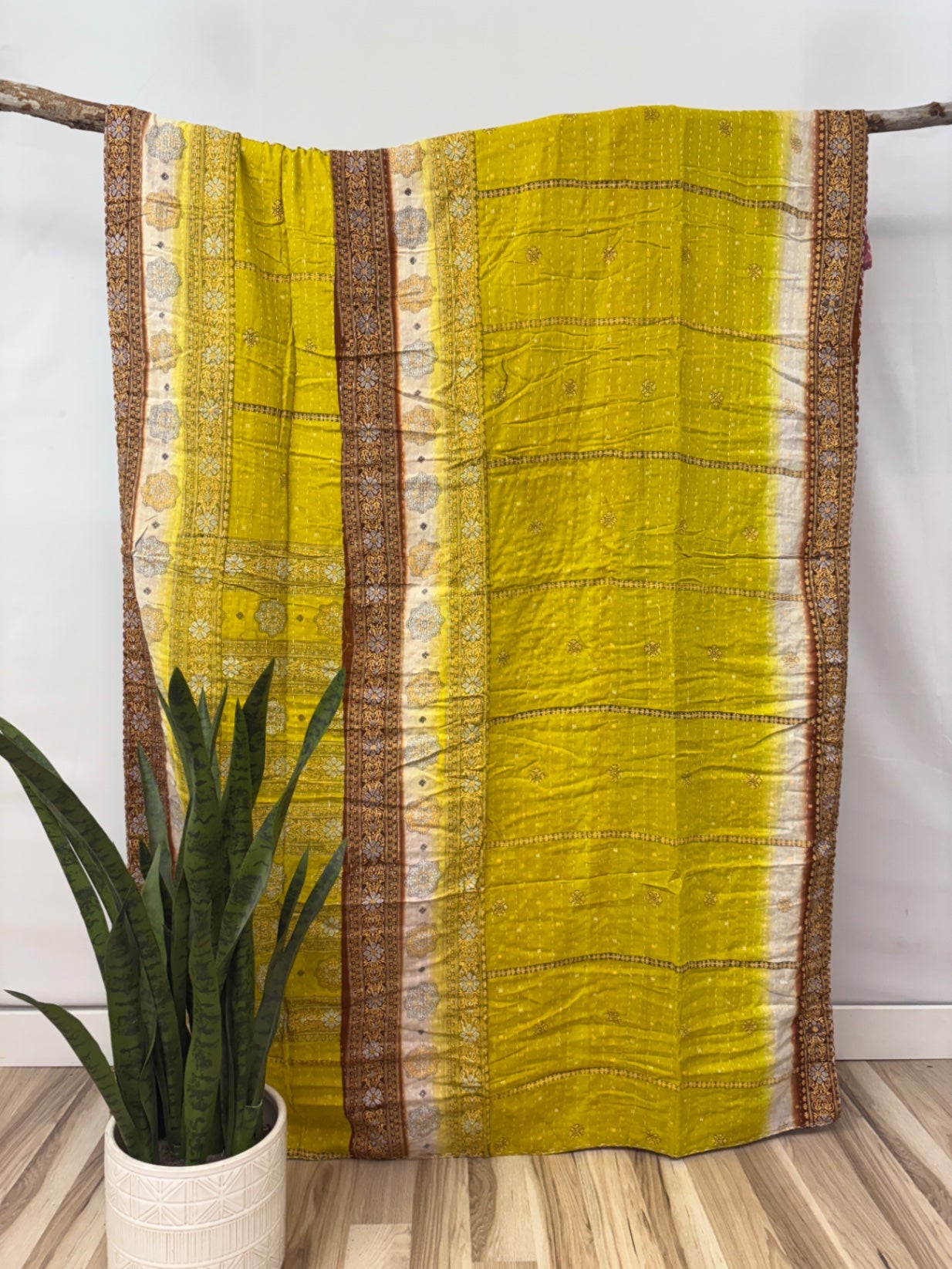 Twin Vintage Cotton Kantha Quilt