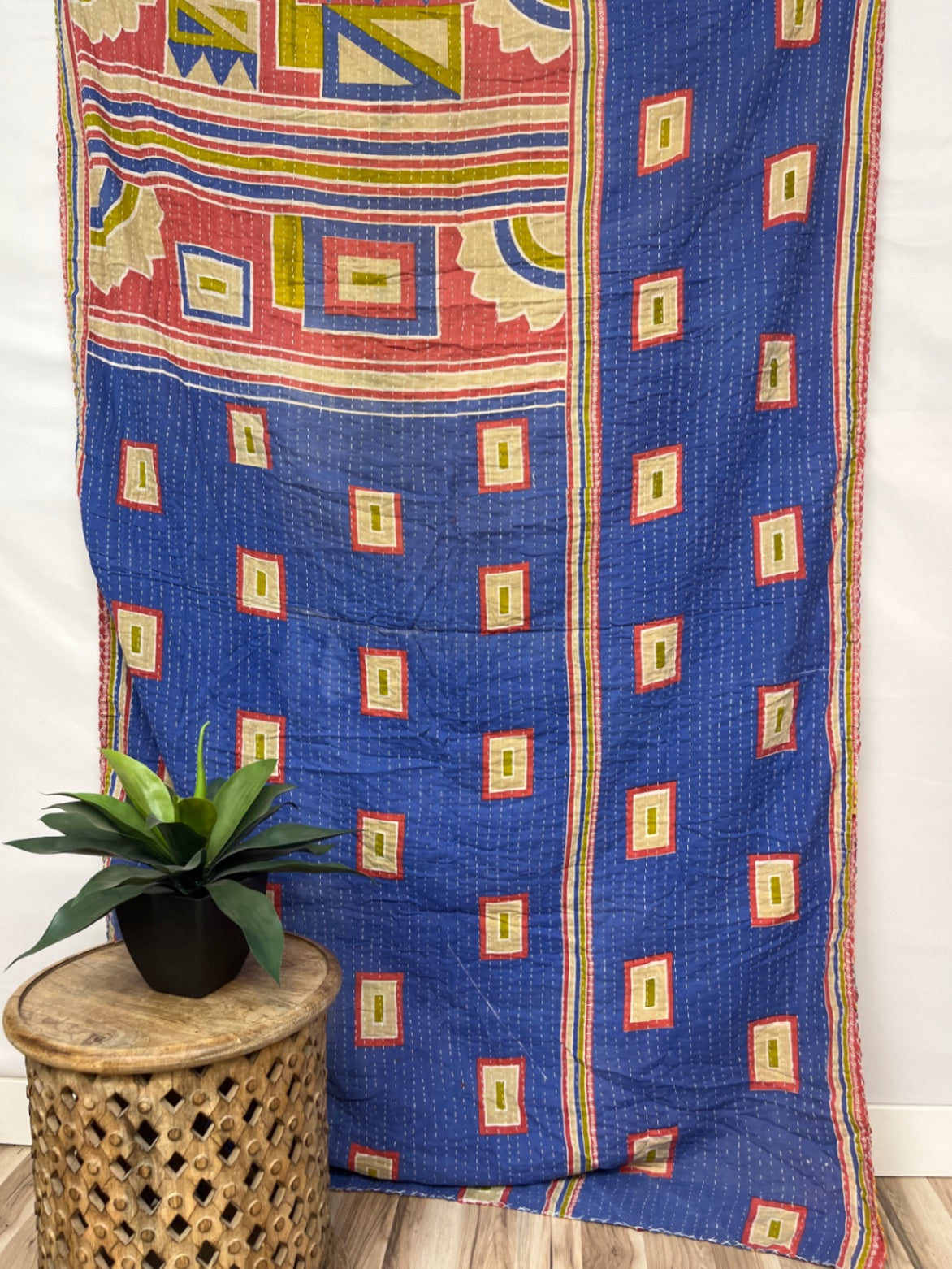 Patchwork Vintage Cotton Kantha Quilt - Twin