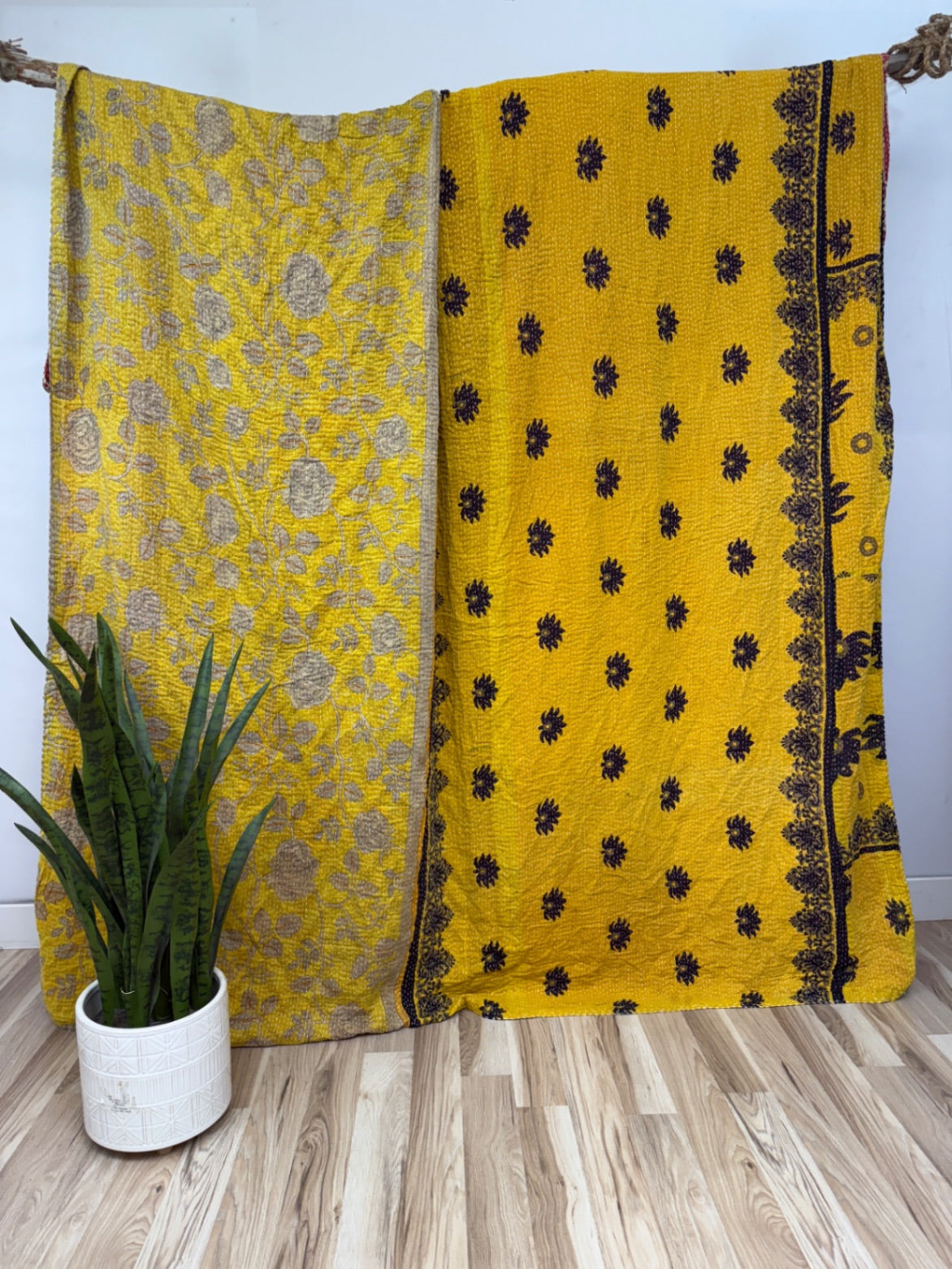 Queen Vintage Cotton Kantha Quilt