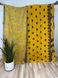Queen Vintage Cotton Kantha Quilt