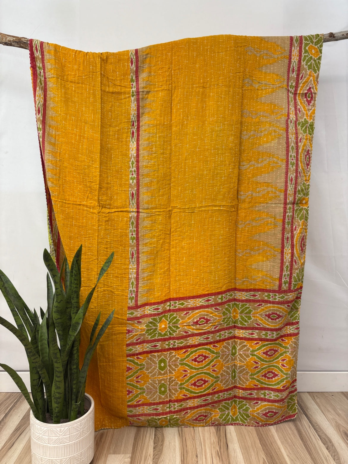 Twin Vintage Cotton Kantha Quilt
