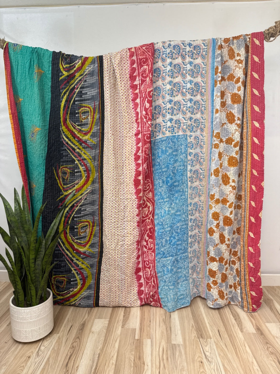 King Vintage Cotton Kantha Quilt