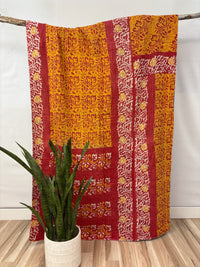 Twin Vintage Cotton Kantha Quilt