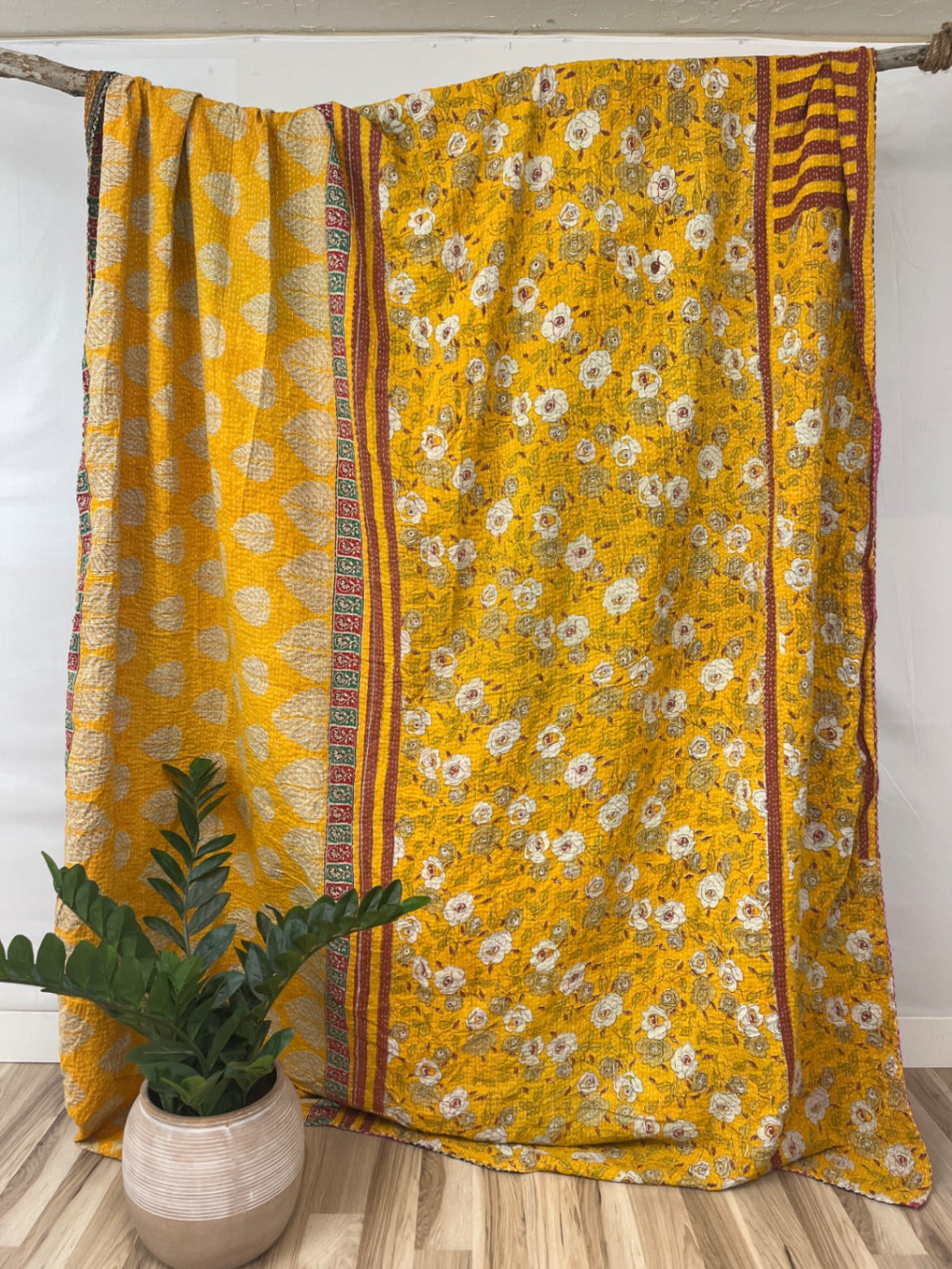 Queen Vintage Cotton Kantha Quilt