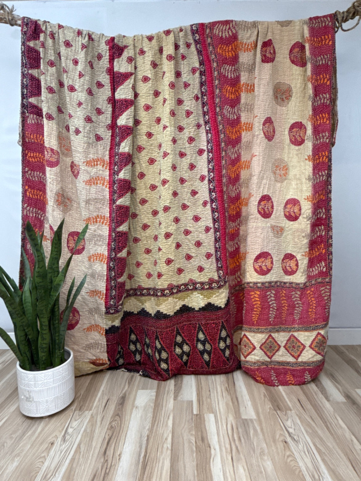 Patchwork Cotton Kantha Quilt King