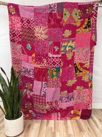 Patchwork Cotton Kantha Quilt King