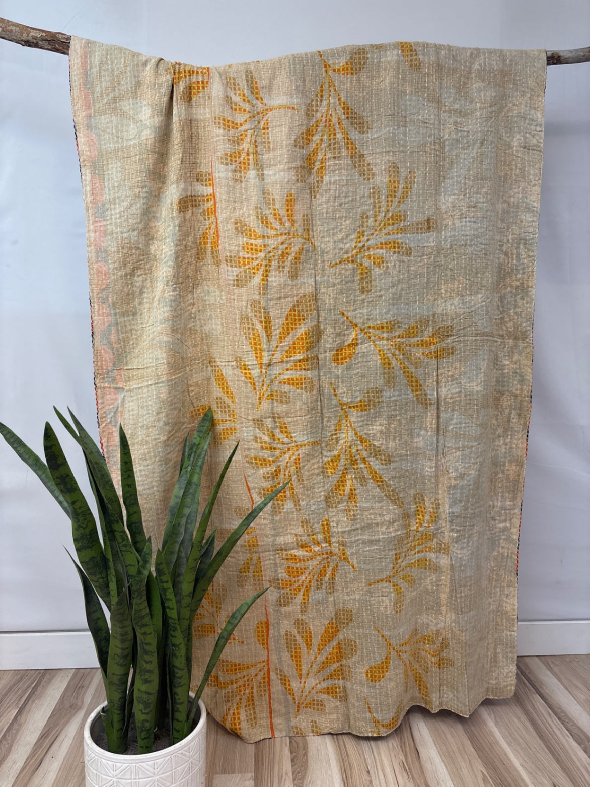 Vintage Cotton Kantha Quilt - Twin