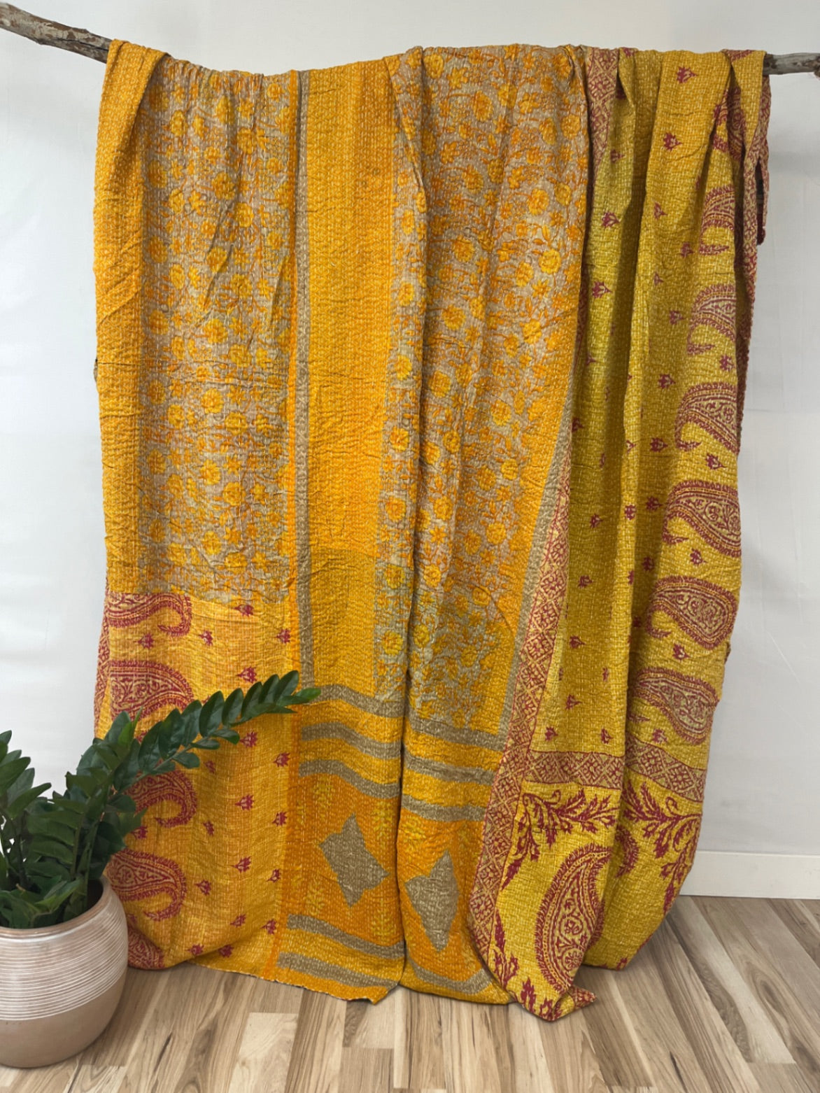 Queen Vintage Cotton Kantha Quilt