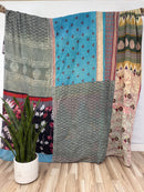 Queen Vintage Cotton Kantha Quilt