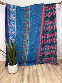 Queen Vintage Cotton Kantha Quilt