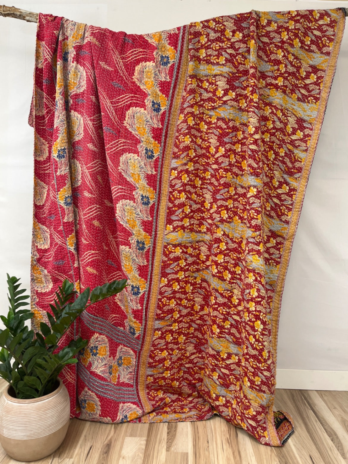 Queen Vintage Cotton Kantha Quilt