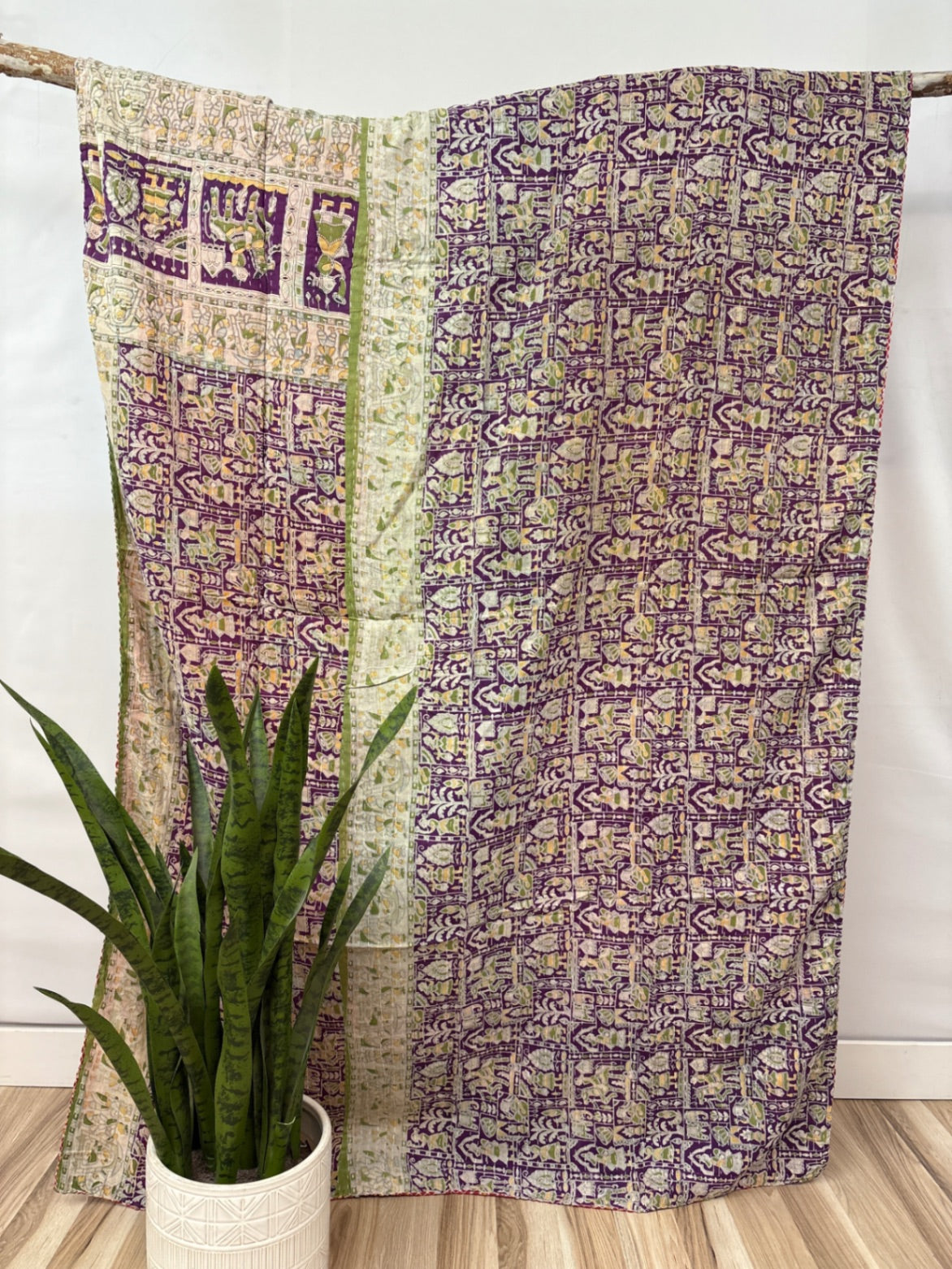 Twin Vintage Cotton Kantha Quilt