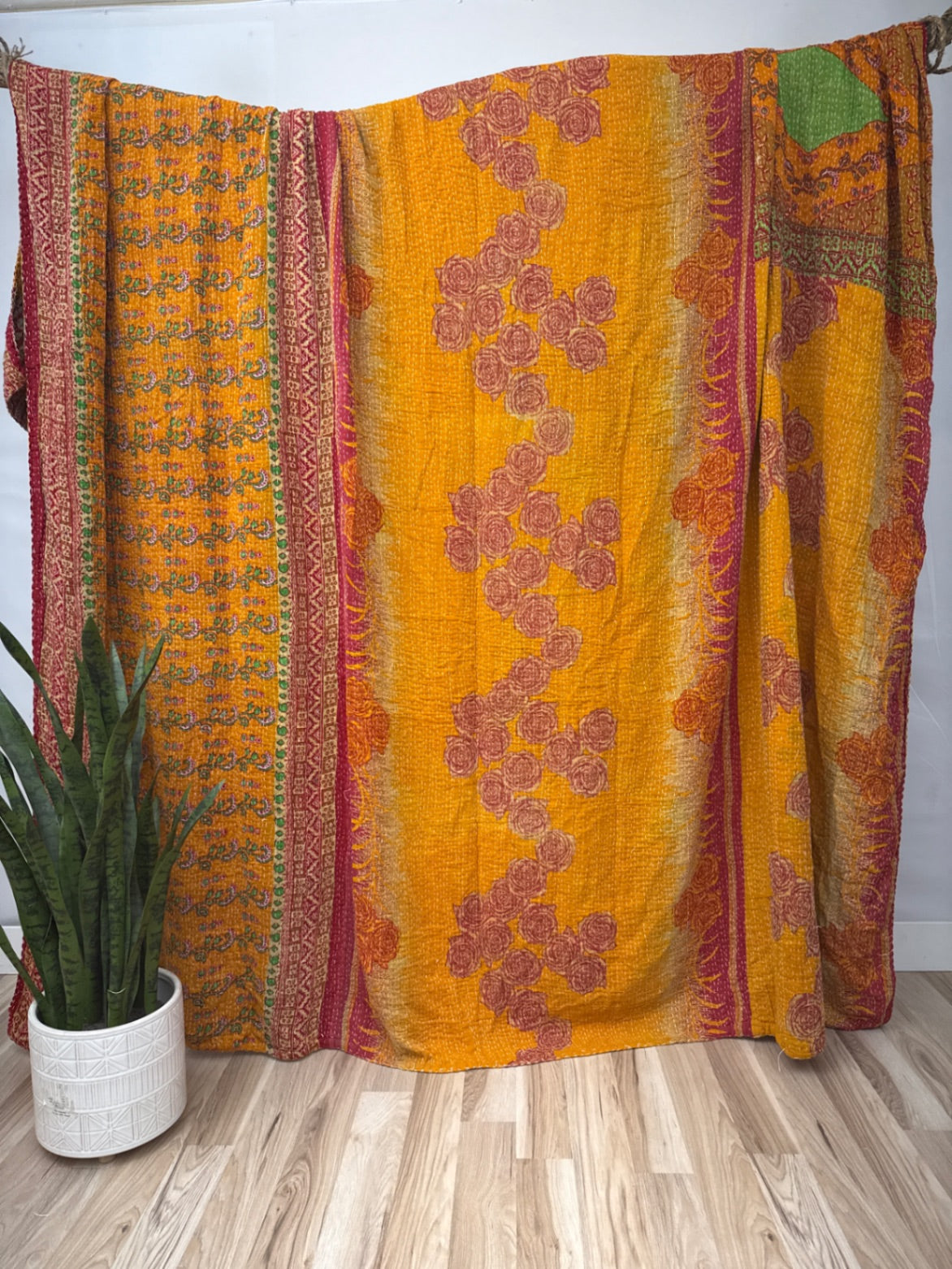 Patchwork Cotton Kantha Quilt King