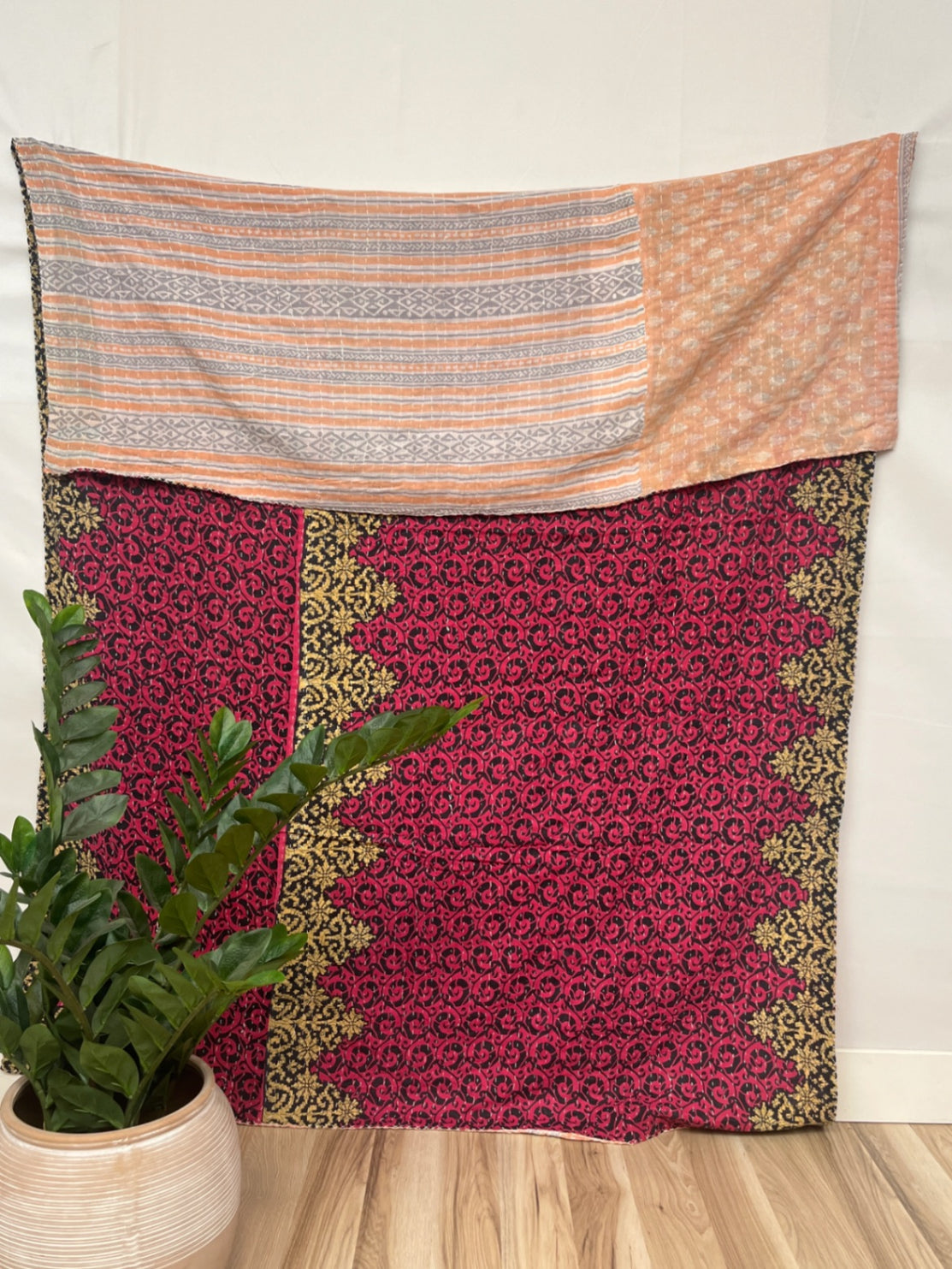 Twin Vintage Cotton Kantha Quilt