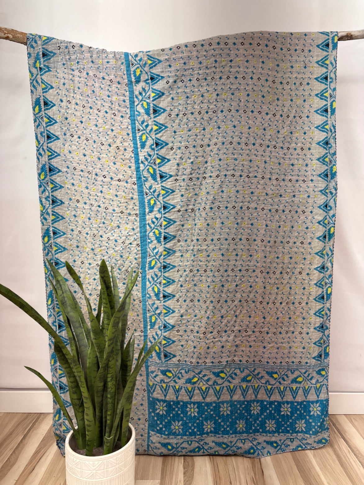 Twin Vintage Cotton Kantha Quilt