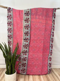 Patchwork Vintage Cotton Kantha Quilt - Twin