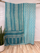 Patchwork Vintage Cotton Kantha Quilt - Queen