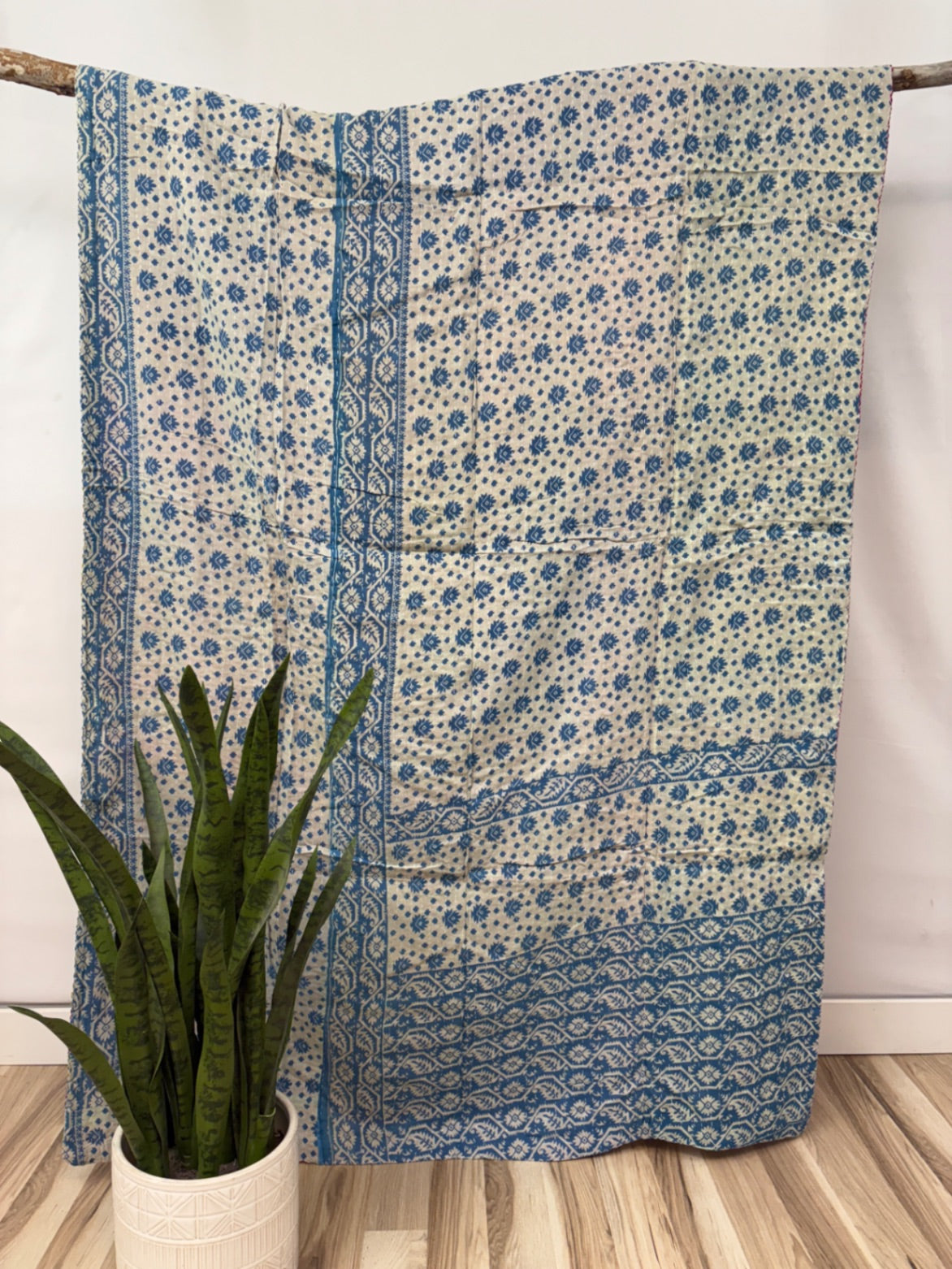 Twin Vintage Cotton Kantha Quilt
