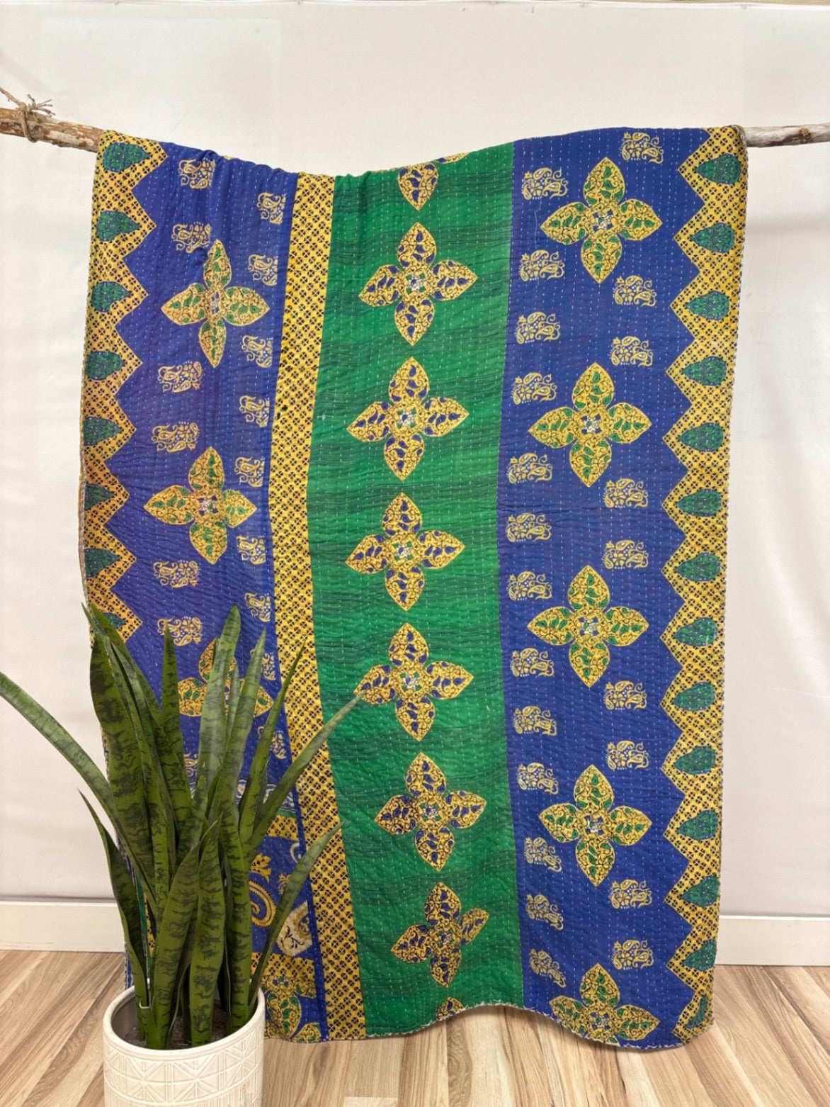 Twin Vintage Cotton Kantha Quilt