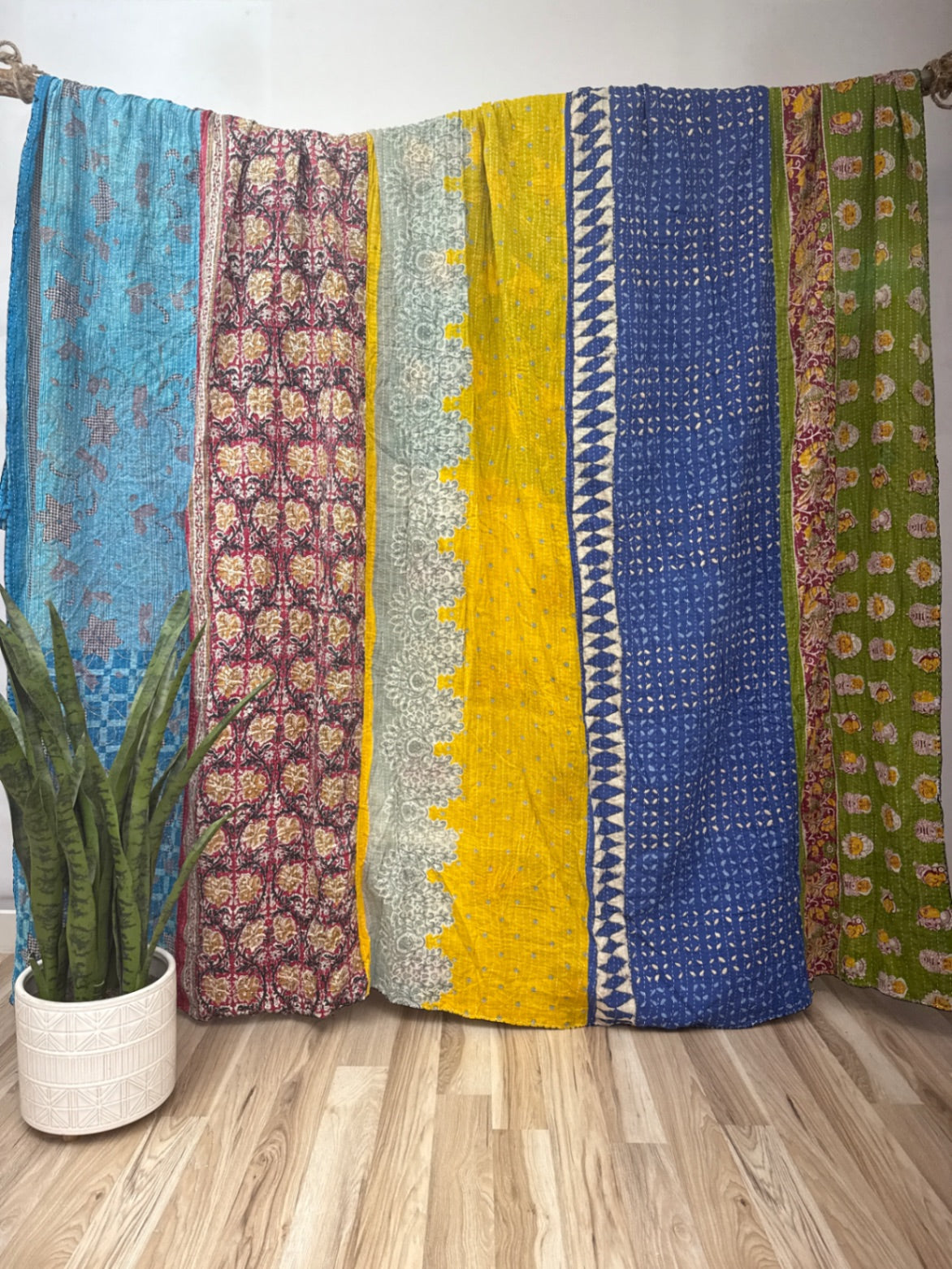 King Vintage Cotton Kantha Quilt