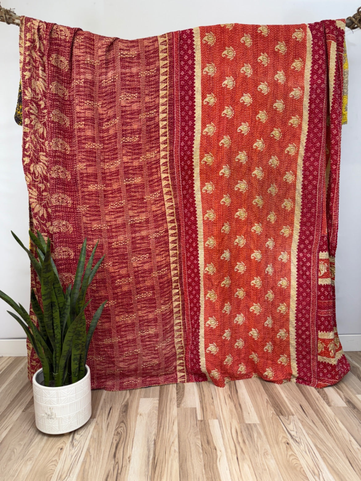 Queen Vintage Cotton Kantha Quilt