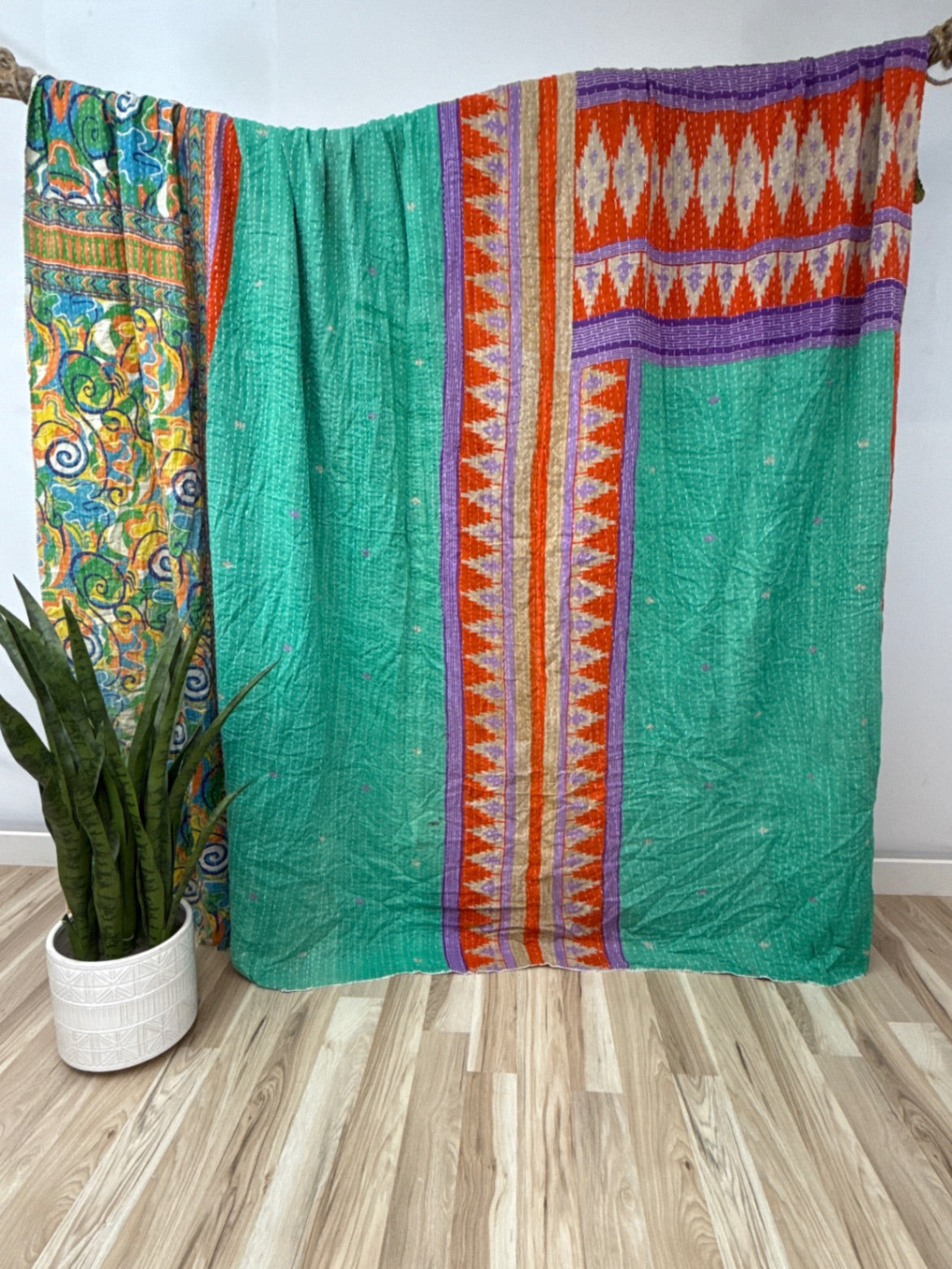 King Vintage Cotton Kantha Quilt