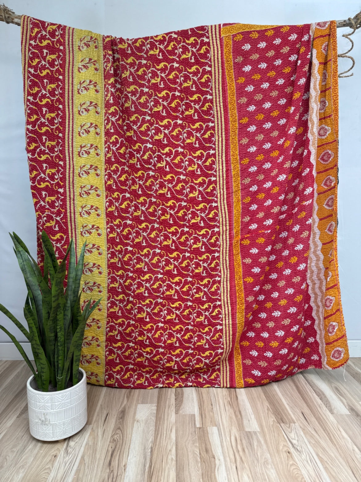 Queen Vintage Cotton Kantha Quilt