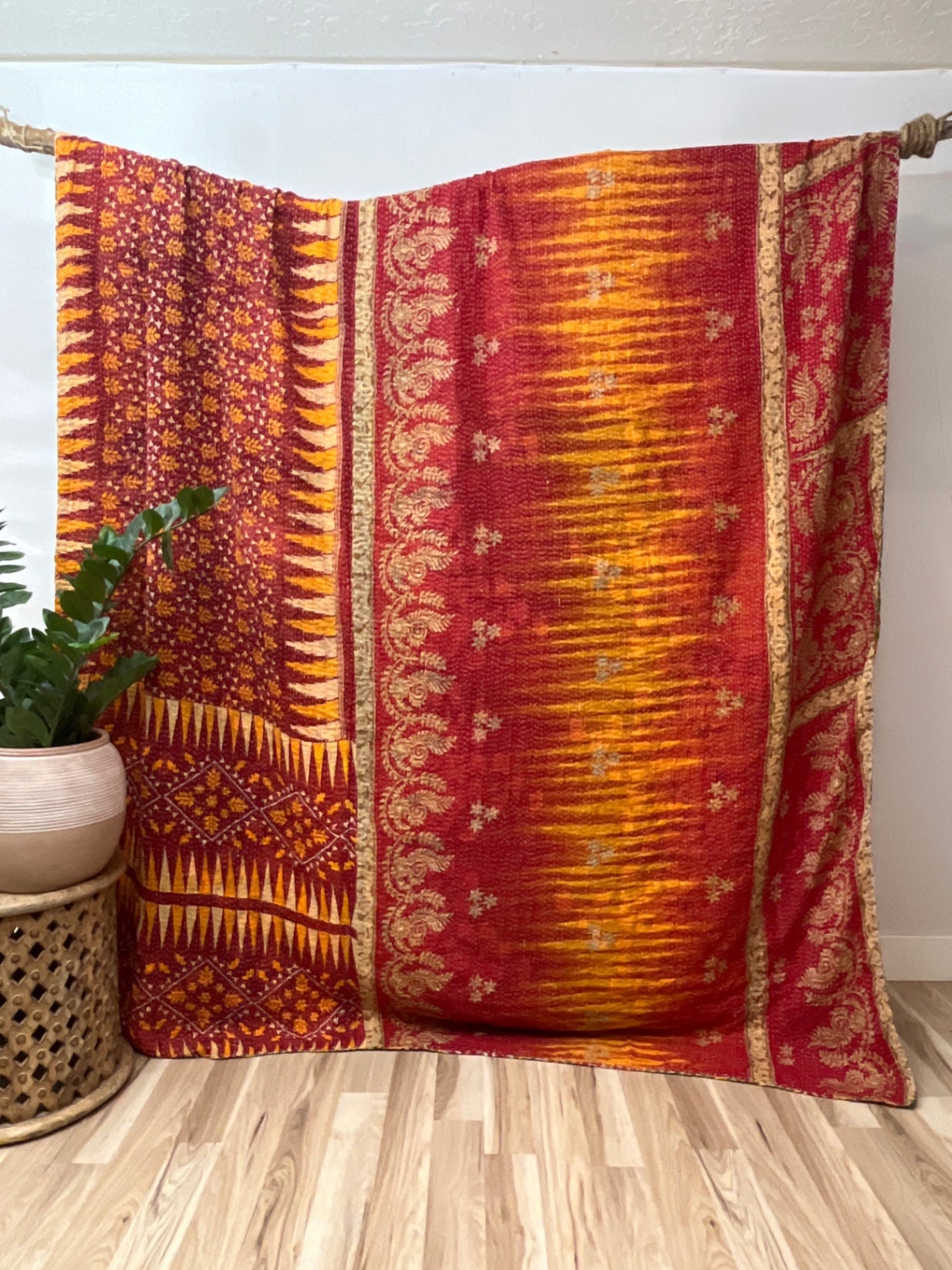 King Vintage Cotton Kantha Quilt