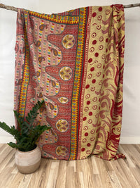 Queen Vintage Cotton Kantha Quilt