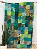 Patchwork Silk Kantha Quilt Queen