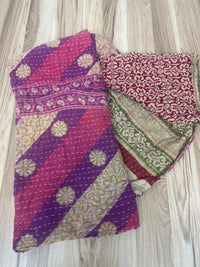 Vintage Cotton Kantha Quilt - Twin