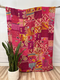 Patchwork Vintage Cotton Kantha Quilt - Twin