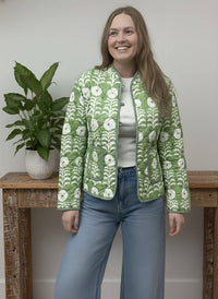Jade Blossoms Quilted Jacket