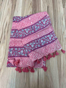 Block Print Scarf w/Tassles