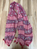 Block Print Scarf w/Tassles