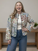 White Patchwork Quilted Jacket